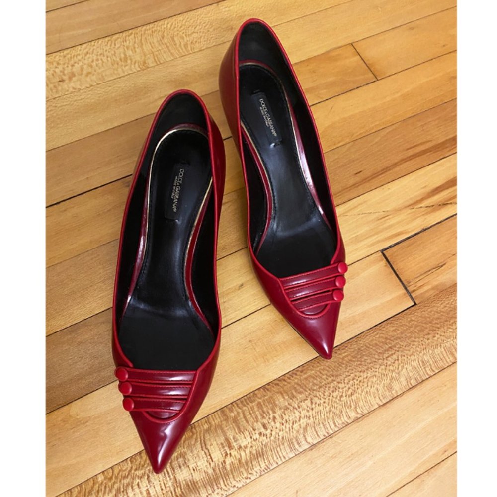 "Dolce & Gabbana" Leather, Heel, Red Shoes Size 40 - Picture 2 of 6